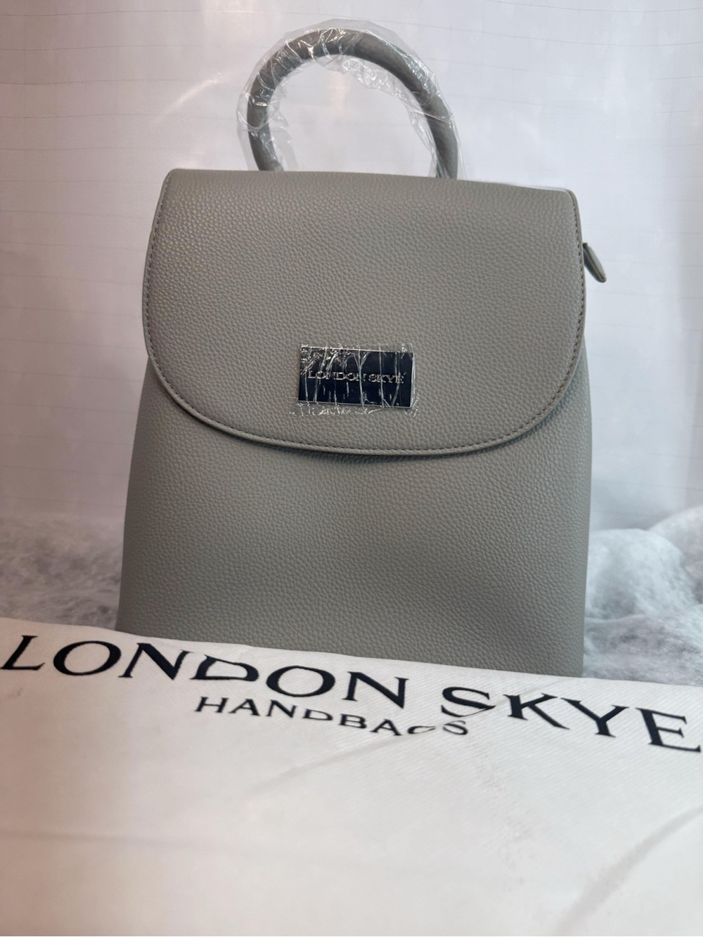 Gray Structured Top-Handle Women's Bag